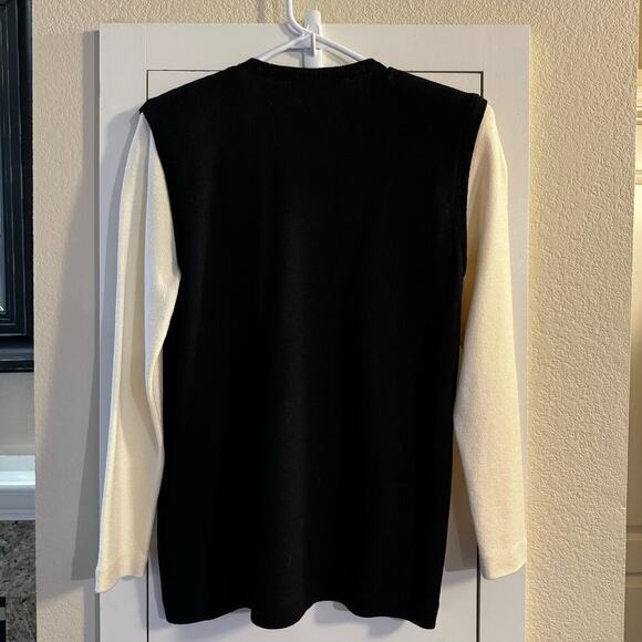Vintage St. John Sweater Black Ivory USA Made Academia Career Size Small - Picture 8 of 8
